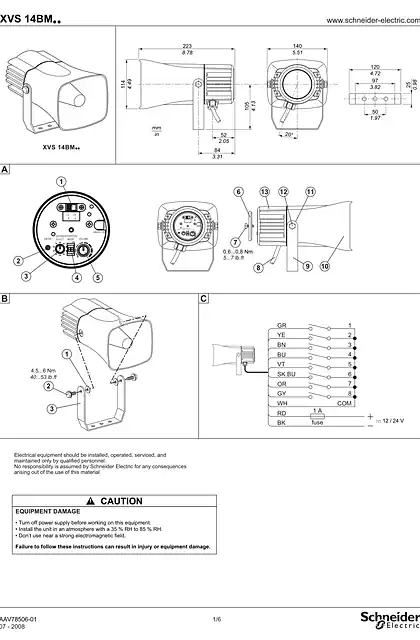 schneider施耐德XVS14BMW Multisound siren